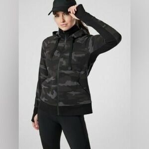 Athleta Triumph Hoodie Zip Up Camo Sweatshirt